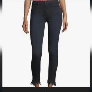FRAME Ali High Rise Skinny Jeans in Edgewater 25 crop fringe ankle hem
